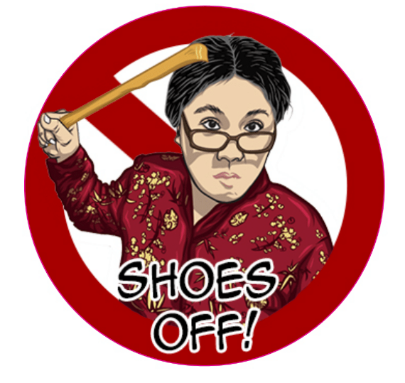 4x Shoes Off!! Houd je huis schoon en fris met onze stickers!
