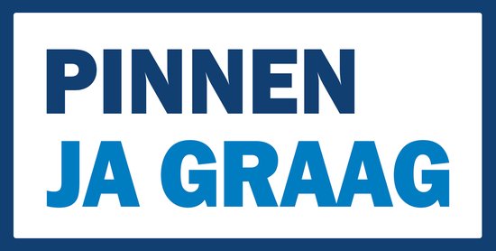 4x Stickers - Pinnen, Contant of Kleingeld JA GRAAG!